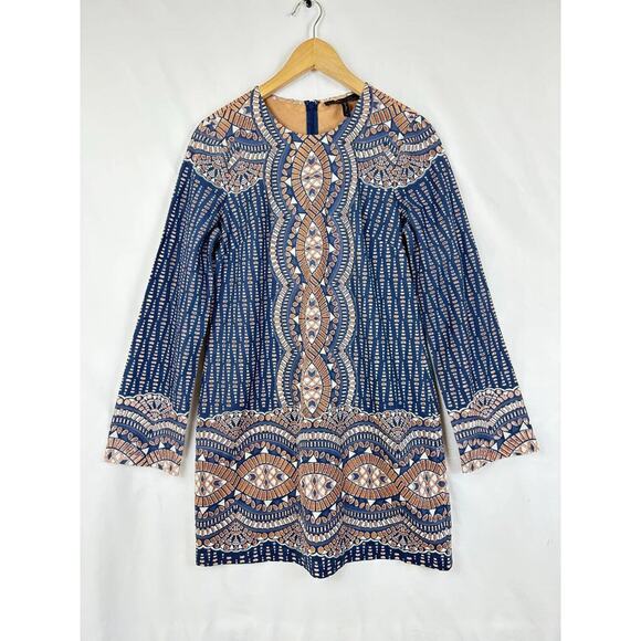 BCBG Dresses & Skirts - BCBG max azria Dress Women's Small Blue Allina Lace Crew Neck Long Sleeve Shift